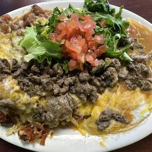 Huevos Rancheros with Carne Asada