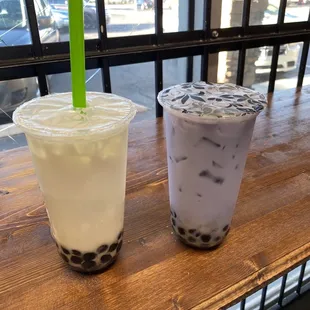 Almond milk tea and taro