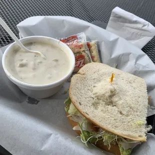 San Diego Native Sandwich &amp; New England Clam Chowder Soup (Friday Soup and half sandwich)