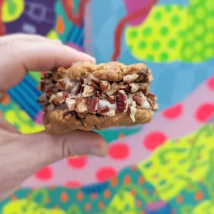 Oatmeal Raisin cookies with Bourbon Pecan Ice Cream