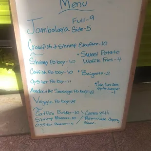 Menu!!