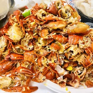 The after math is 3 pounds crawfish... so good!!