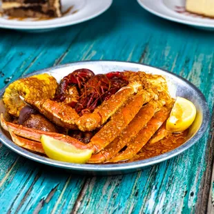 a plate of crab legs