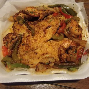 Grilled shrimp and tilapia