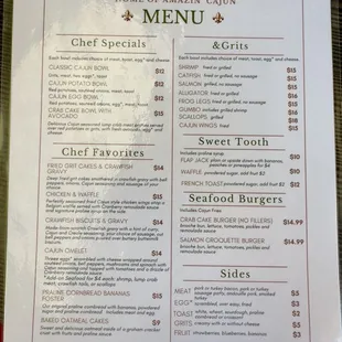 menu