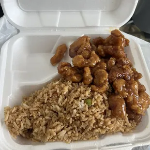 Fried rice and orange chicken $8.99
