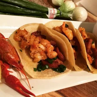 Cajun " Cam " Shrimp Tacos