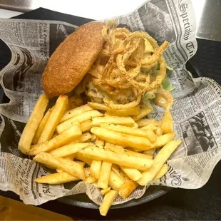 a sandwich and french fries