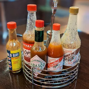 a variety of sauces