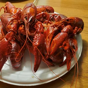 a plate of lobsters