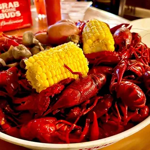 By far the best crawfish I've ever had in my life. They are as big as corn on the cob!