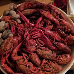 a bowl of cajuns and other seafood
