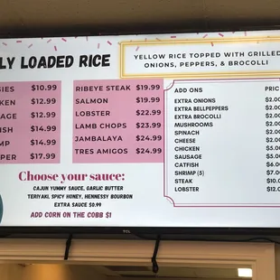 Rice Menu