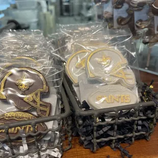 two cookies in plastic bags