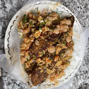 Loaded blackened catfish