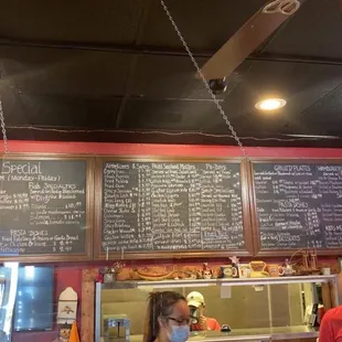 Menu as of April 2021