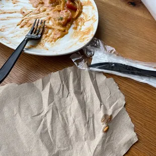 Two hairs in his pasta