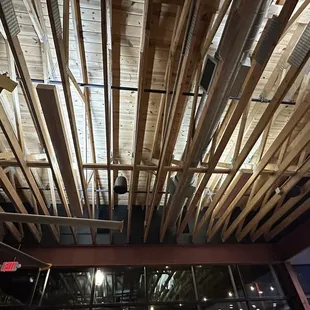 Cool ceiling! WOOD Jerry..... wood.
