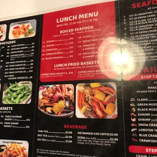 Lunch menu