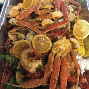 C. Seafood Platter with extra 2 Lb crawfish