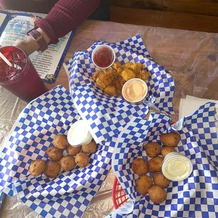 Hush puppies and Gator Bites