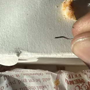 Sharp metal found in my food