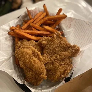 Fried Catfish Basket with Sweet Potato Fries