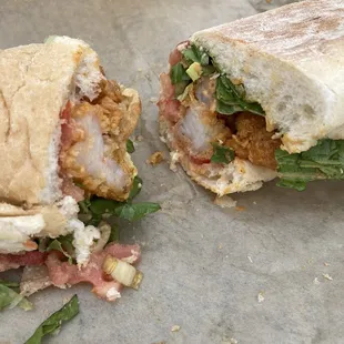 The Big Easy Po'Boy with Fried Shrimp.