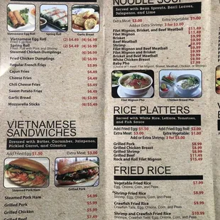 Current menu/prices