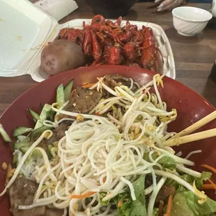 Vermicelli pork and 2 lbs crawfish