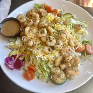 Grilled shrimp salad.