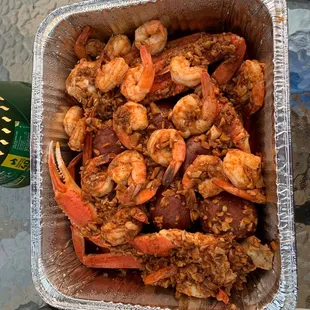 Crab and shrimp with the house mix