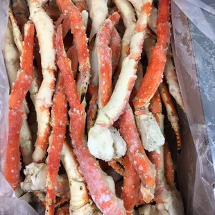 a pile of crab legs