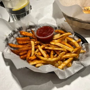 1/2 Sweet Potato Fries, 1/2 Cajun Fries