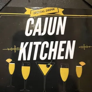 a sign for a special drink