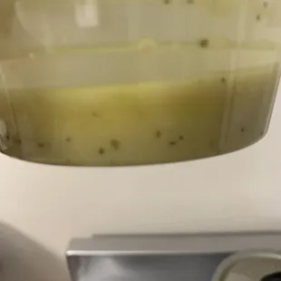 Chicken gravy that was more like soup.