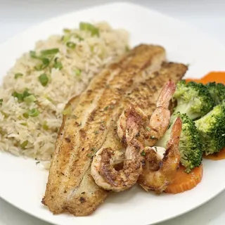 Grilled Fish and Shrimp Plate