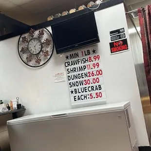 Seafood Menu