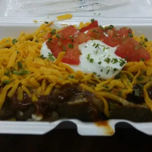 a close up of a container of food