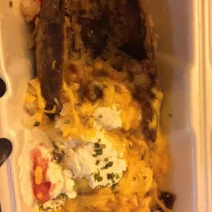 My half eaten crawfish étouffée small potato, it was nothing but guuuuud!!!