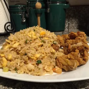 Would you like oysters with the &quot;fried rice platter&quot;?  It&apos;s embarrassing when I gotta go to Lafayette or Alabama for seafood...