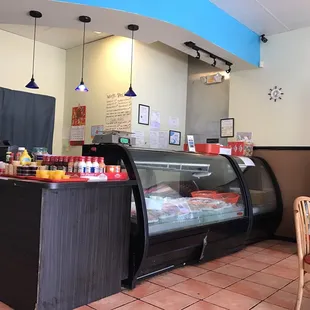 the inside of a restaurant