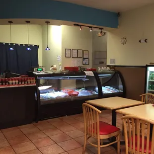 Fresh seafood on display. Cook to order.