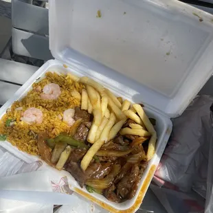 Pepper steak mini combo