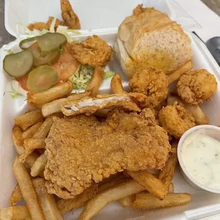 fried chicken and fries