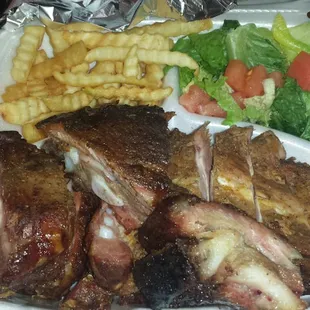 Rib tip with 2 sides dinner