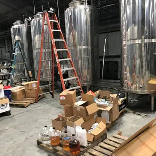 Inside the distillery.