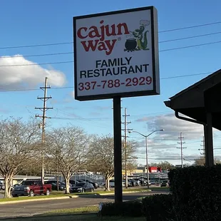 a sign for cajun way restaurant