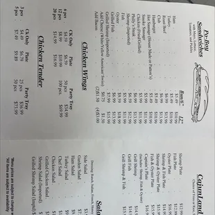 menu