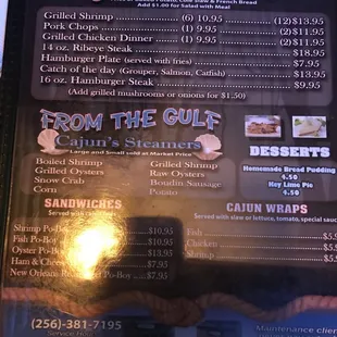 menu